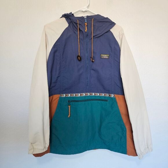 L.L.Bean | Mountain Classic Anorak Multi Teal Indigo Packable Jacket, Womens 2X - Picture 4 of 8